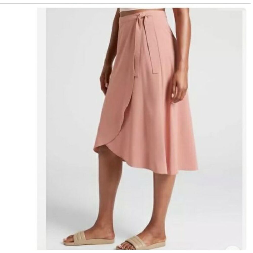 Athleta Grace Wrap skirt in salmon pink